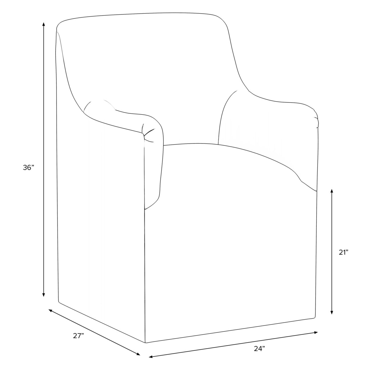 Priya Dining Armchair with Casters