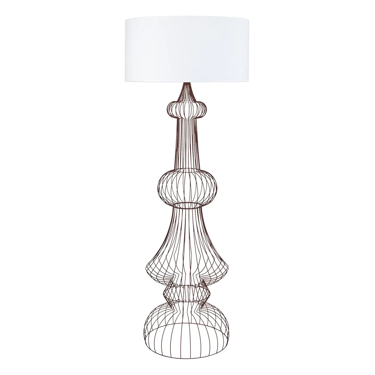 Pagoda - Brown Metal Column Floor Lamp