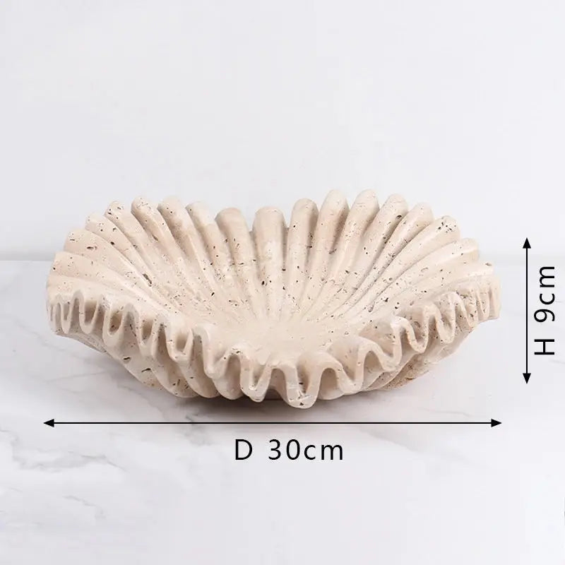 Scalloped Travertine Centerpiece