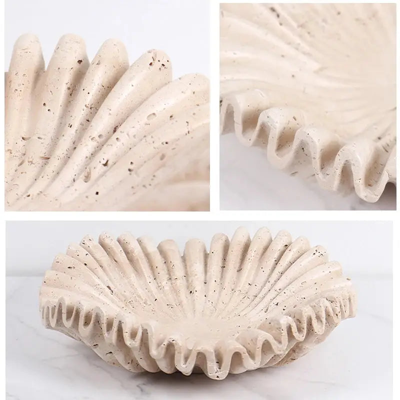 Scalloped Travertine Centerpiece