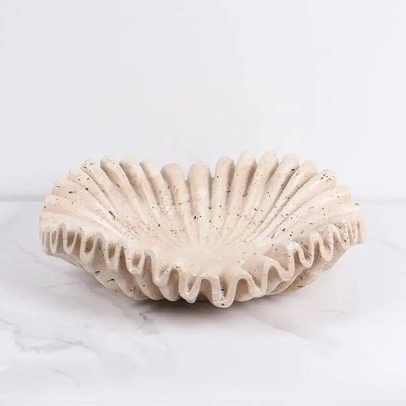 Scalloped Travertine Centerpiece