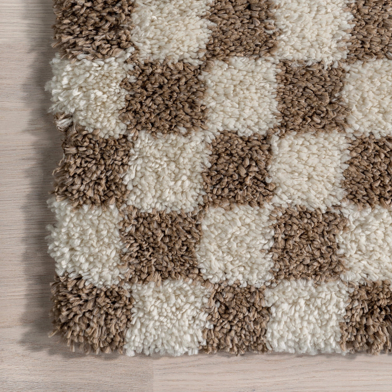 Adelaide Mid-Century Checkered Shag Area Rug