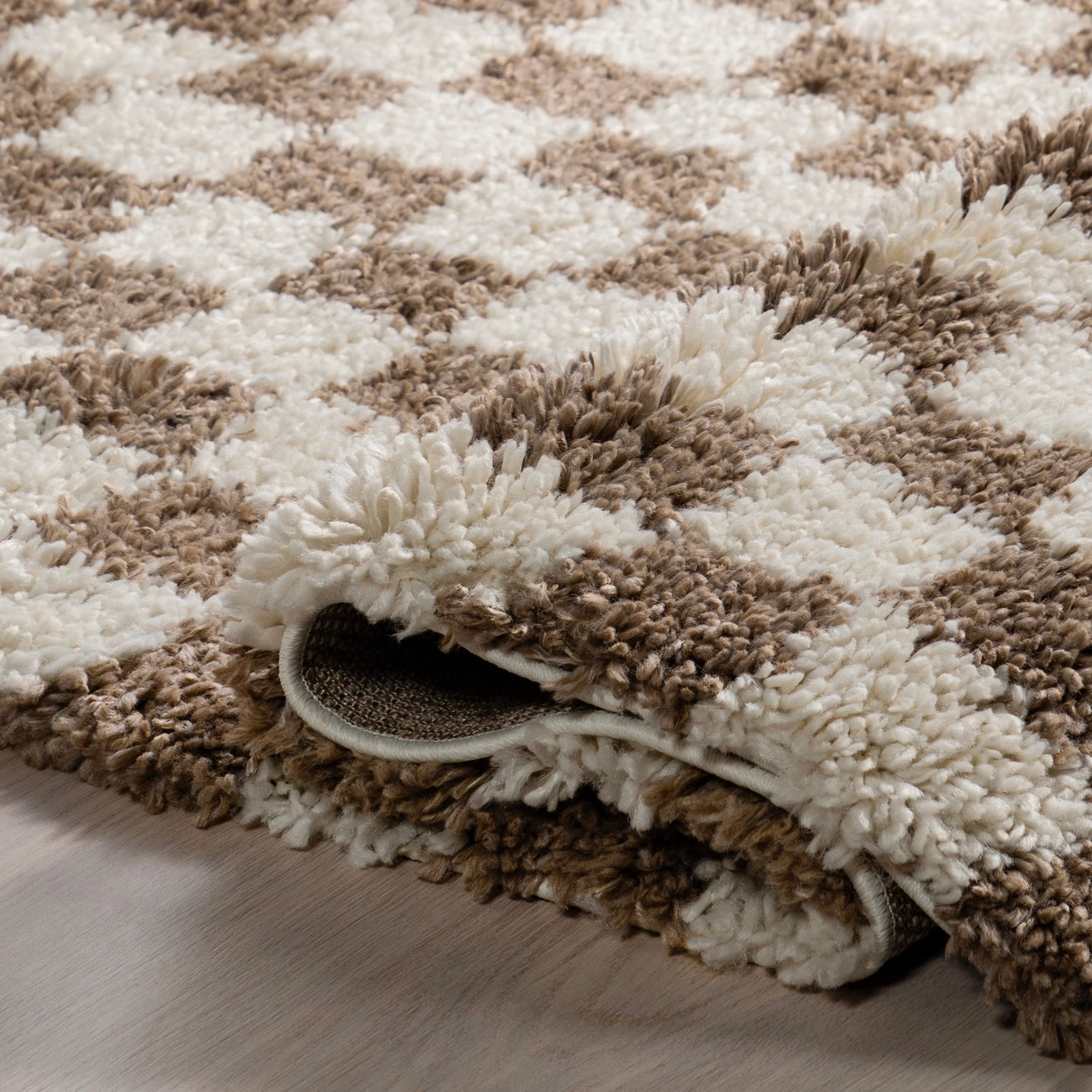 Adelaide Mid-Century Checkered Shag Area Rug