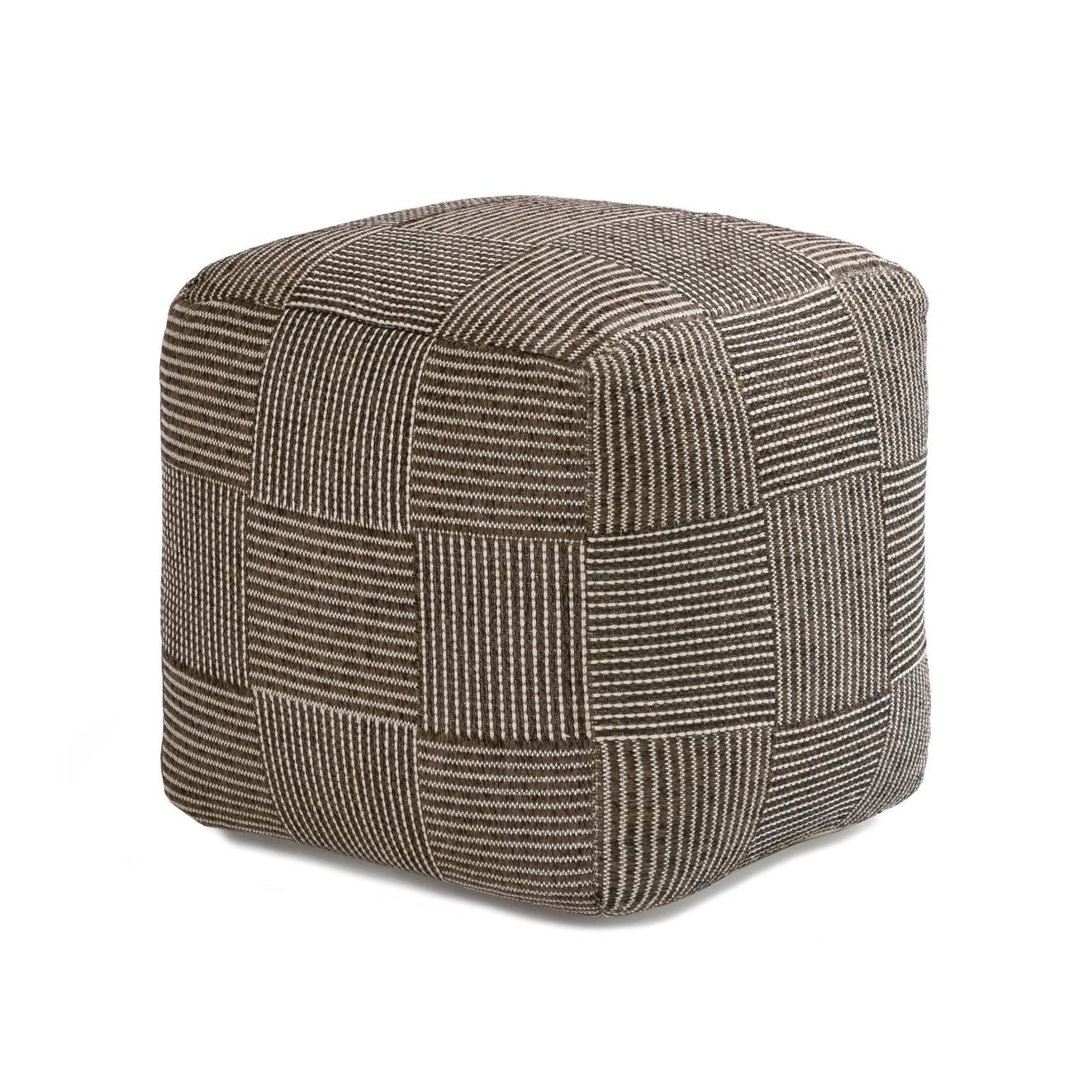 Branford Pouf - Ivory Mocha Bisque