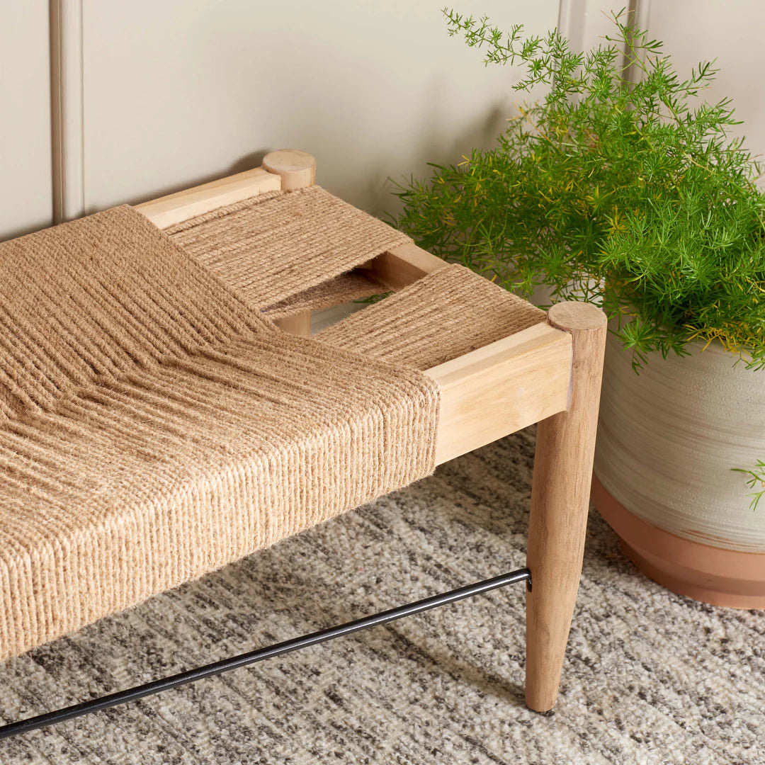 Arcana Jute Bench - Natural / Natural / Black