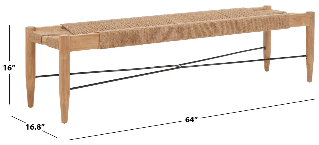 Arcana Jute Bench - Natural / Natural / Black