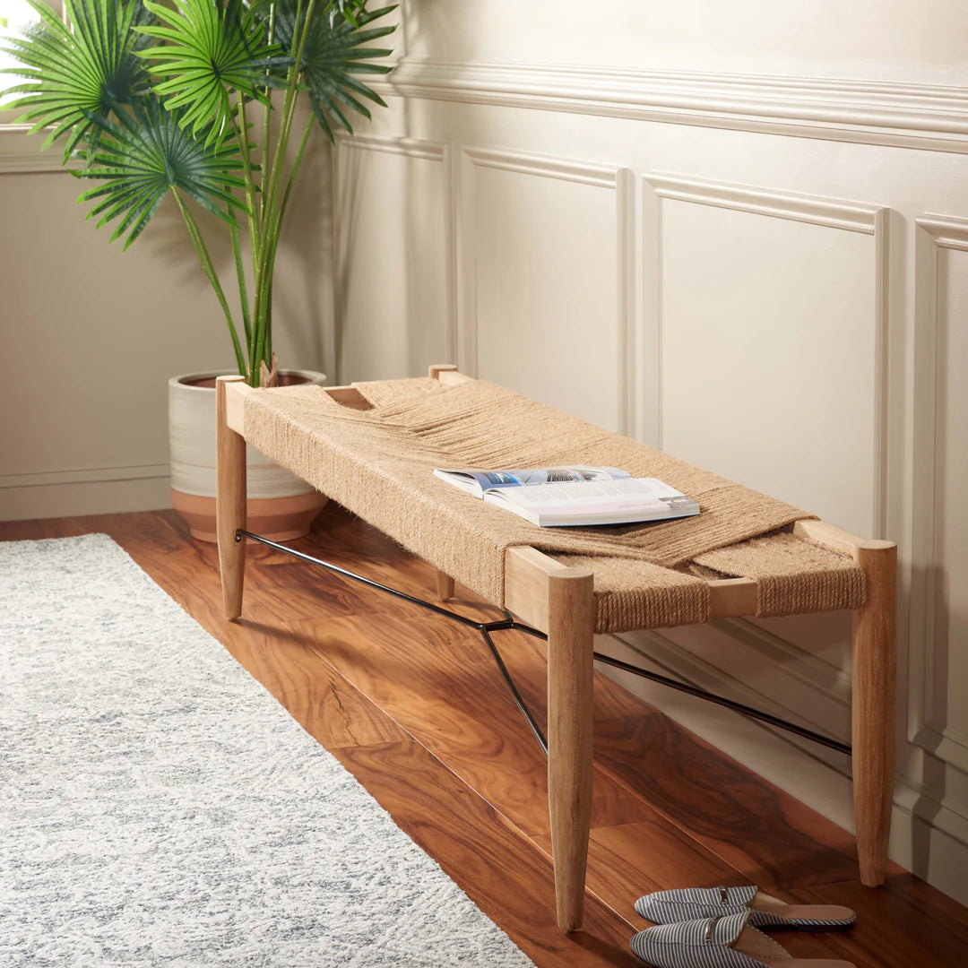 Arcana Jute Bench - Natural / Natural / Black