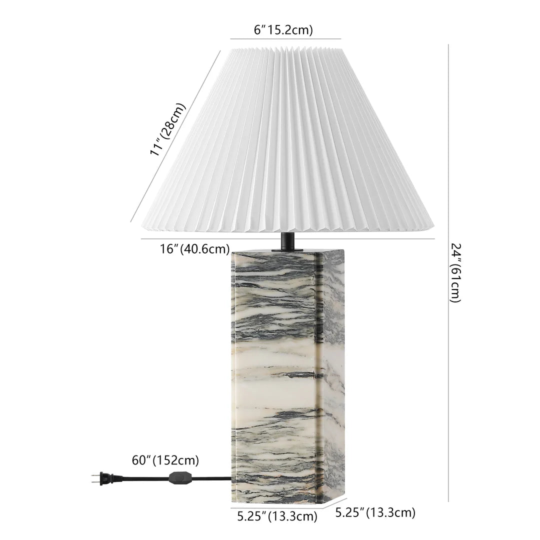 Mackenzie Square Marble Table Lamp