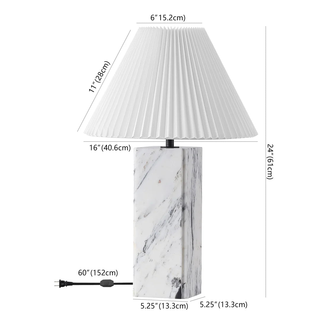 Mackenzie Square Marble Table Lamp