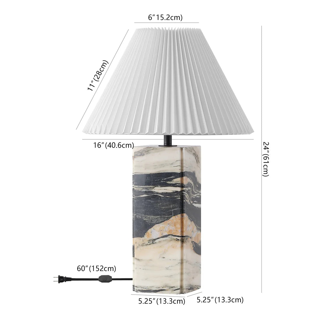 Mackenzie Square Marble Table Lamp