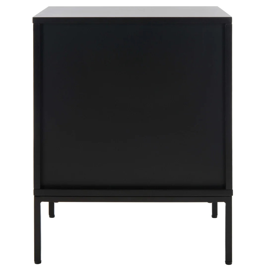Zadie 2 Drawer Rattan Nightstand - Black