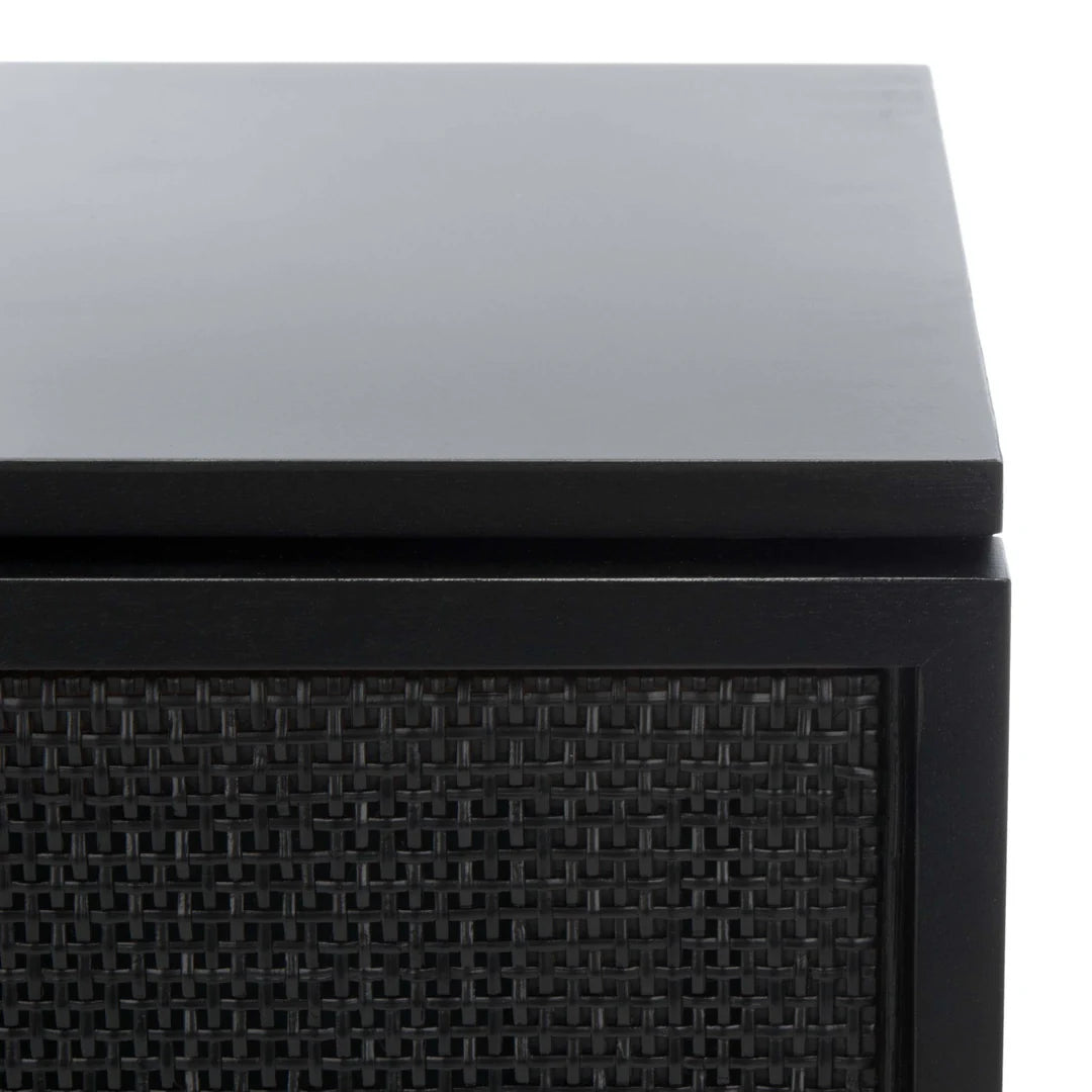 Zadie 2 Drawer Rattan Nightstand - Black