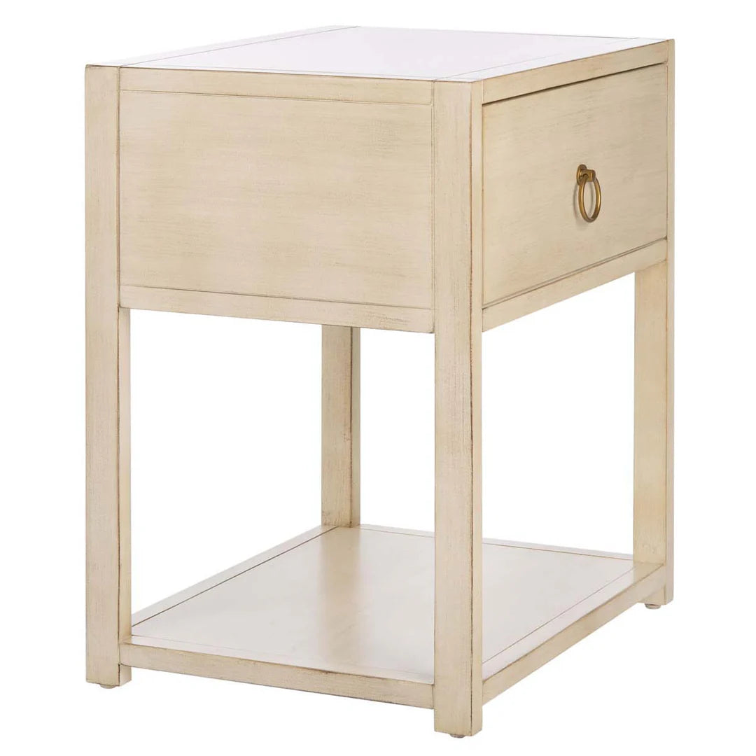 Yudi 1 Drawer 1 Shelf Nightstand-Antique White