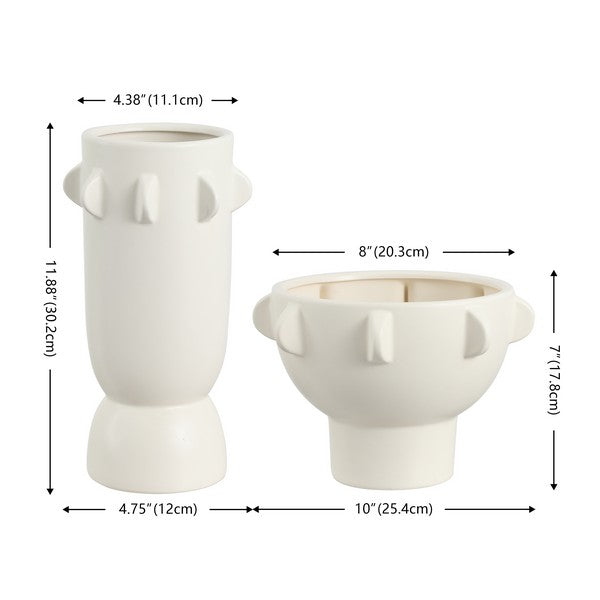 Amias Ceramic Tab Vase Set 2