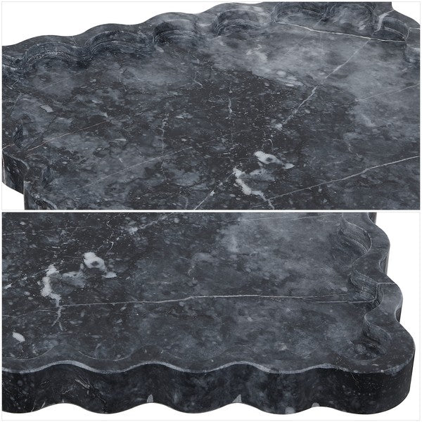 Ava Scalloped Marble Tray