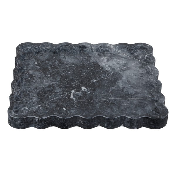 Ava Scalloped Marble Tray