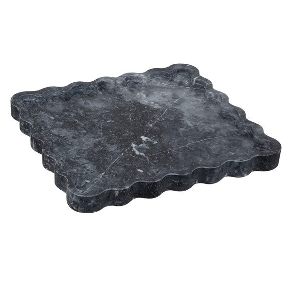 Ava Scalloped Marble Tray