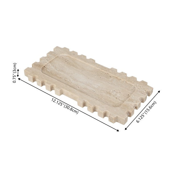 Lulu Travertine Rectangle Tray