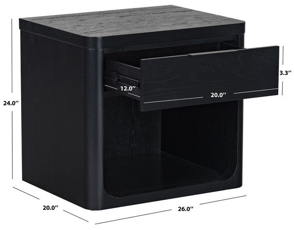 Raylie 1 Drawer Wood Nightstand