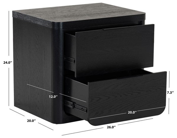 Raylie 2 Drawer Wood Nightstand