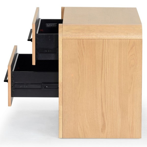Katrina Wood 2 Drawer Nightstand
