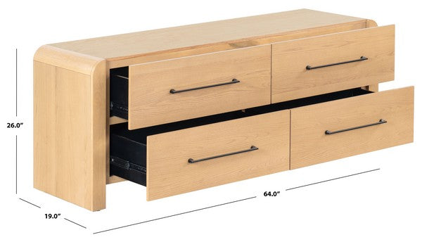 Katrina Wood 4 Drawer Dresser