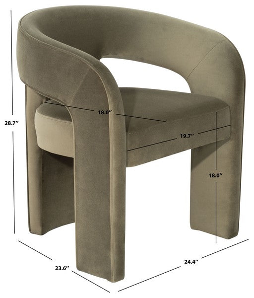 Catharia Velvet 3 Leg Dining Chair