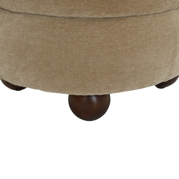 Cecelia Round Channel Tufted Ottoman