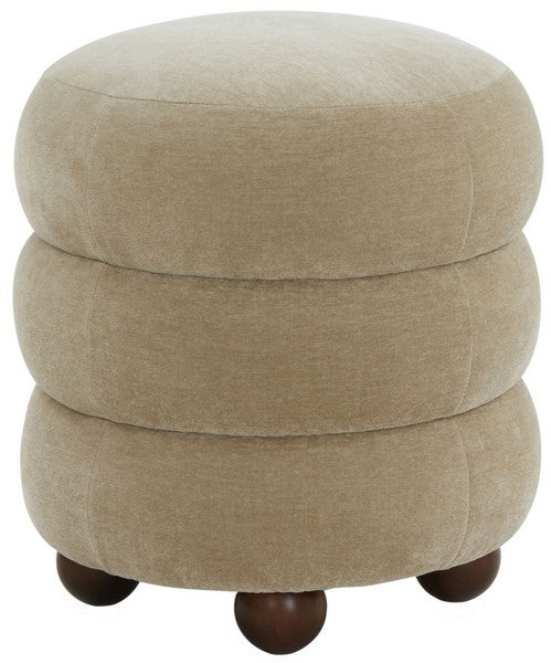 Cecelia Round Channel Tufted Ottoman