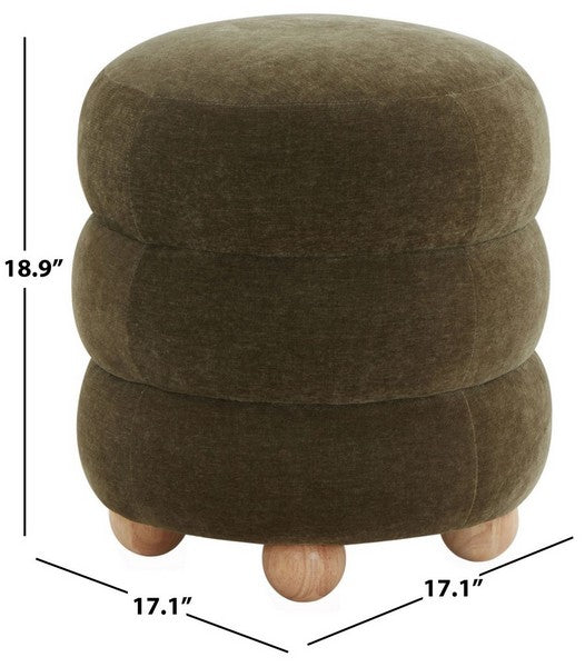 Cecelia Round Channel Tufted Ottoman