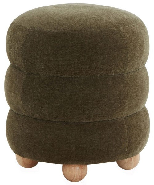 Cecelia Round Channel Tufted Ottoman