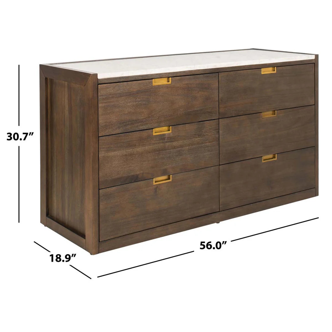 Adeline 6 Drawer Dresser - Dark Chocolate
