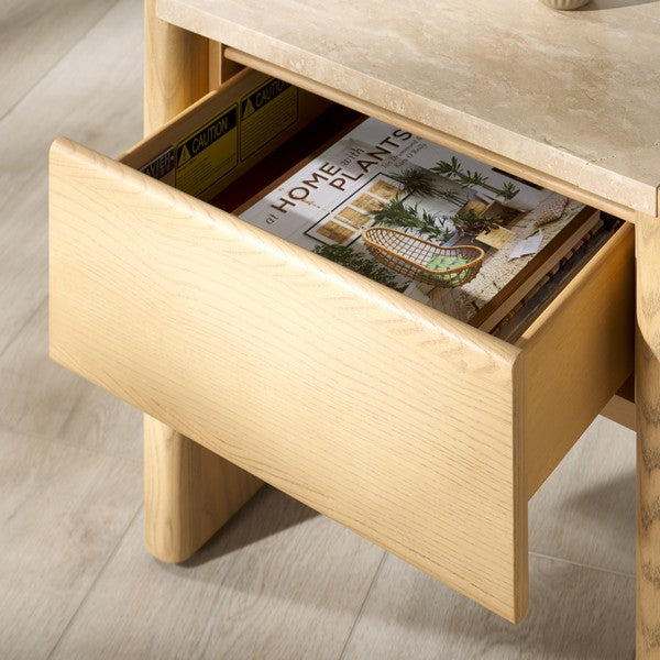 Bellarose Travertine Nightstand