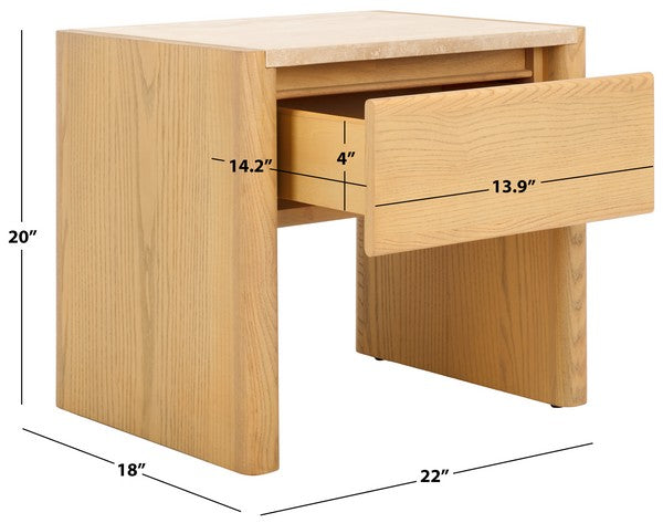Bellarose Travertine Nightstand