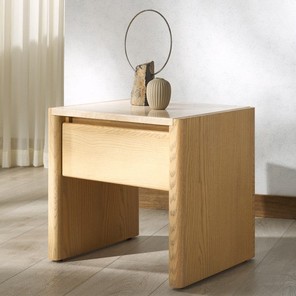 Bellarose Travertine Nightstand