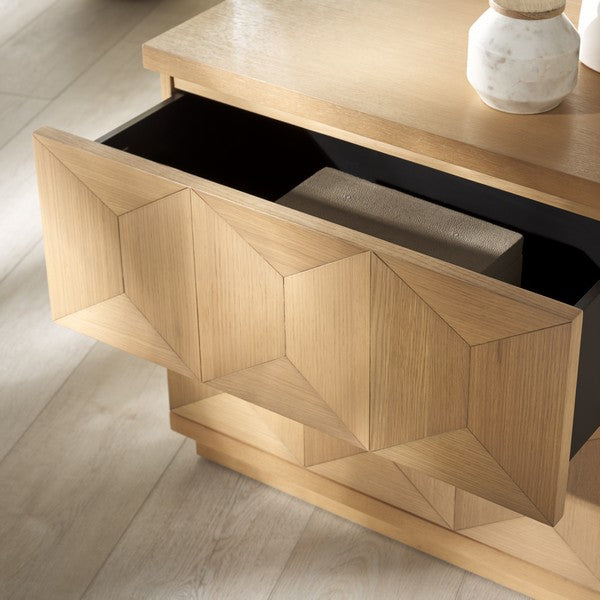Deziree Wood 2 Drawer Nightstand