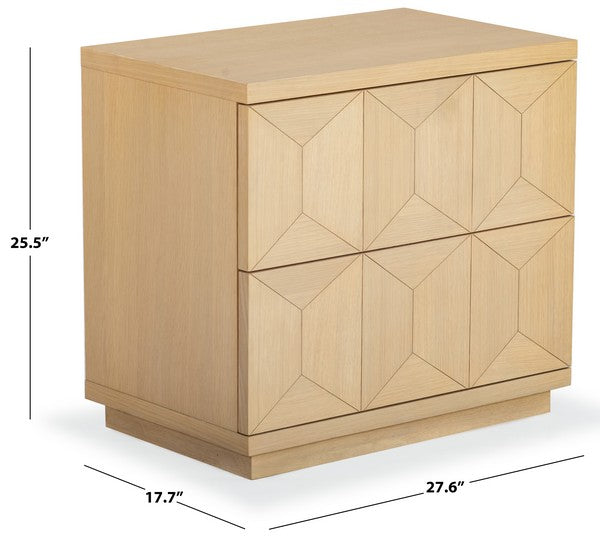 Deziree Wood 2 Drawer Nightstand
