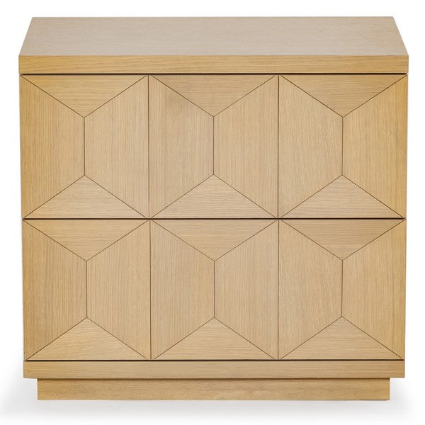 Deziree Wood 2 Drawer Nightstand