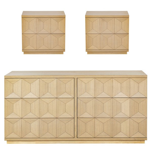 Deziree Wood 2 Drawer Nightstand