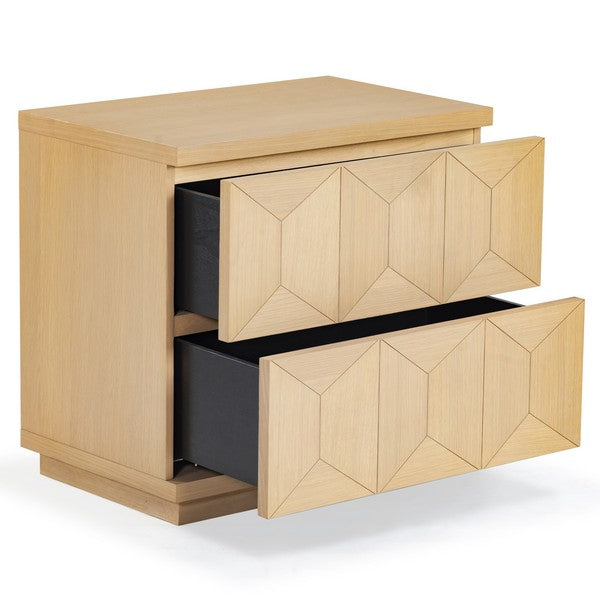 Deziree Wood 2 Drawer Nightstand