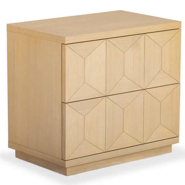 Deziree Wood 2 Drawer Nightstand