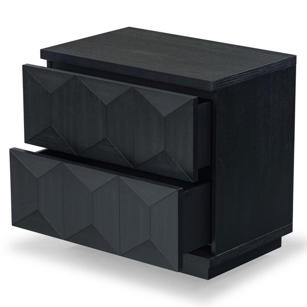 Deziree Wood 2 Drawer Nightstand