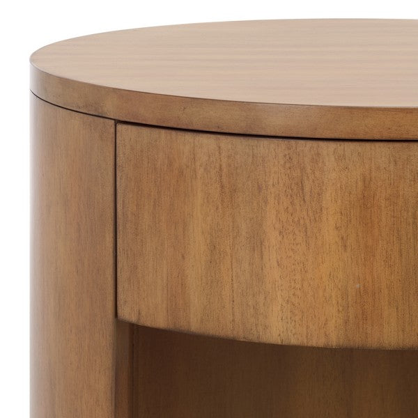 Daiya Round 1 Drawer Wood Nightstand