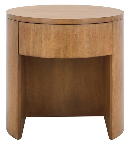 Daiya Round 1 Drawer Wood Nightstand