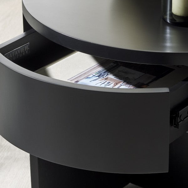Daiya Round 1 Drawer Wood Nightstand