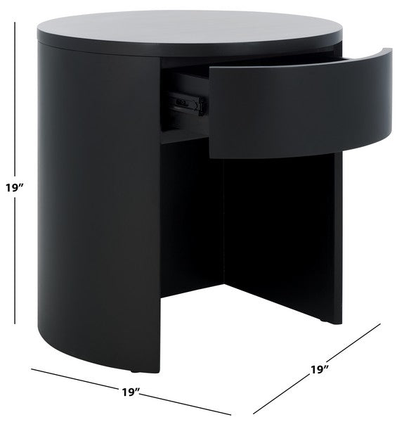 Daiya Round 1 Drawer Wood Nightstand