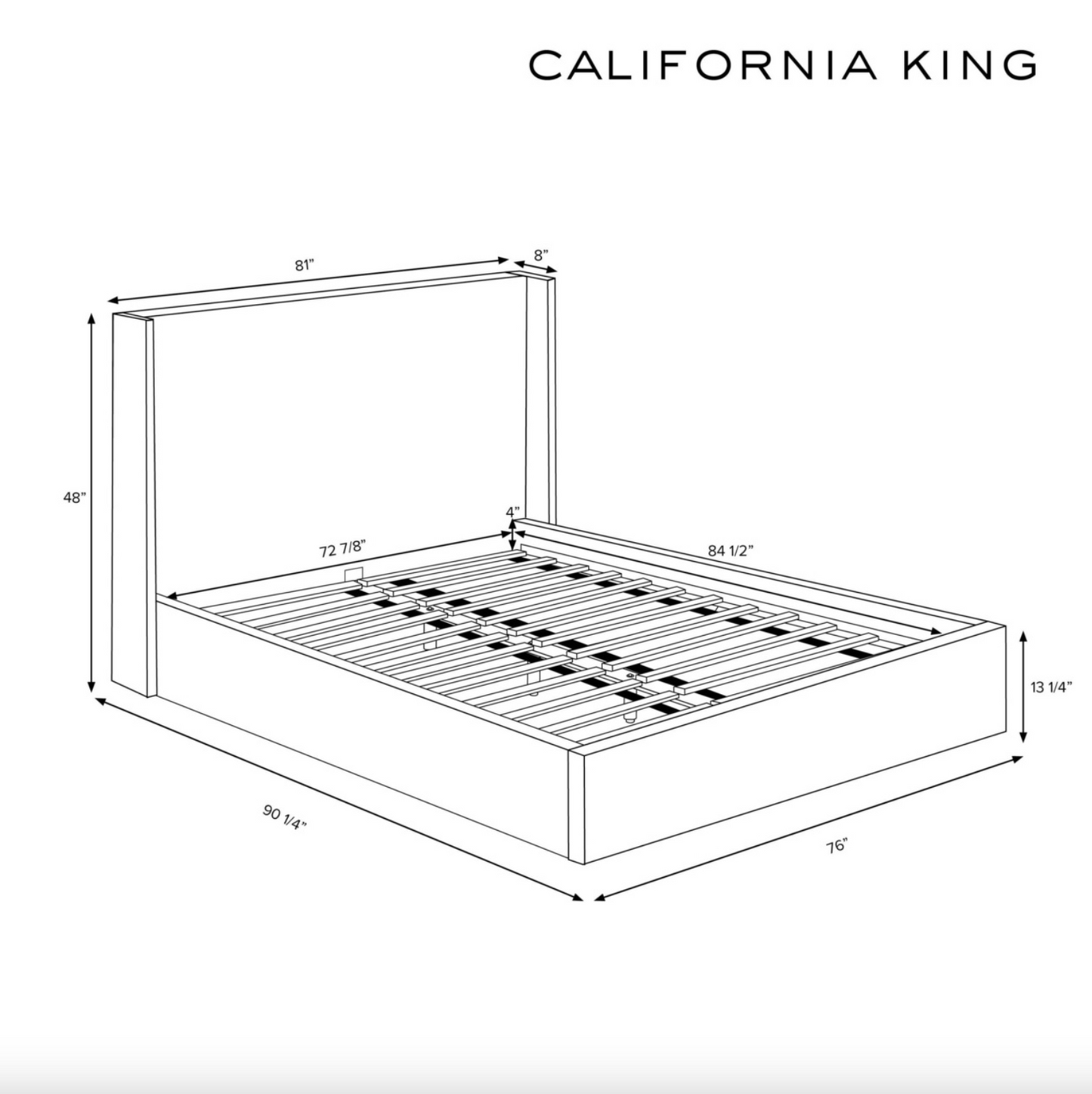 Thea 48" Wingback Platform Bed