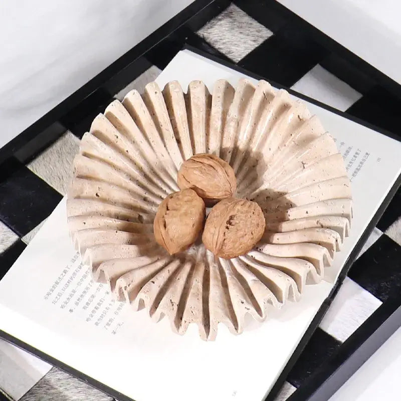 Scalloped Travertine Centerpiece