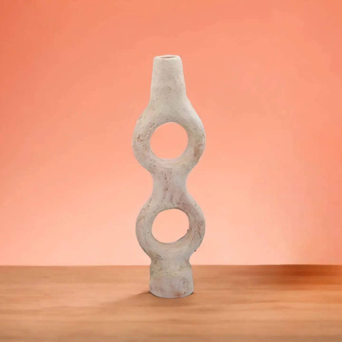Handpicked Duo of Moroccan Unglazed Tamegroute Abstract Sculptures -Candlestick Holders