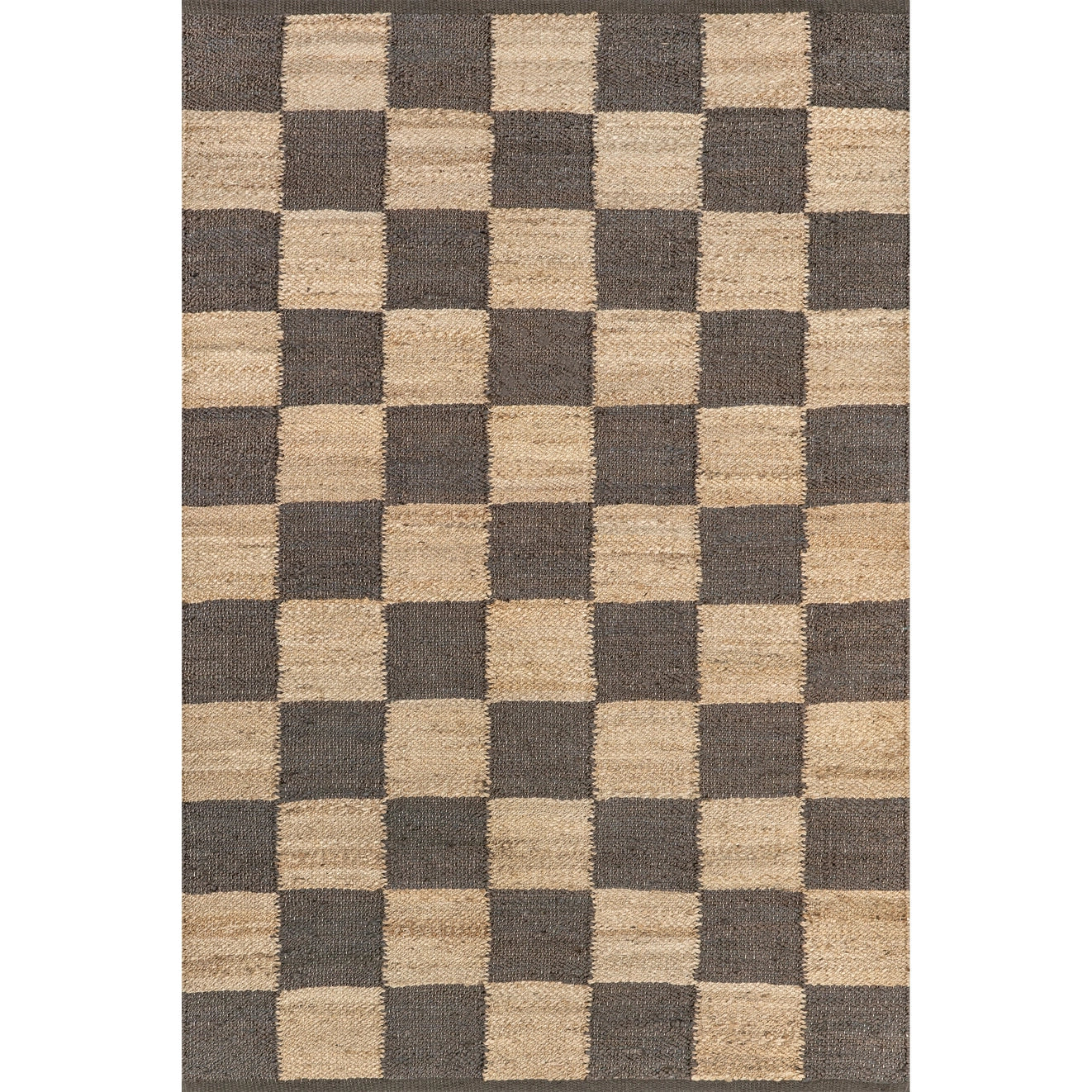 Christana Traditional Checkered Jute Area Rug